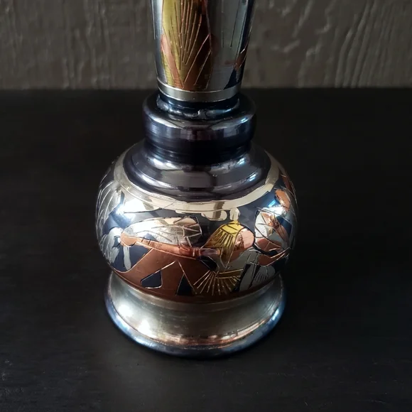 Vintage Ancient Egyptian Style Handmade Metal Vase Ornament - Picture 3 of 5